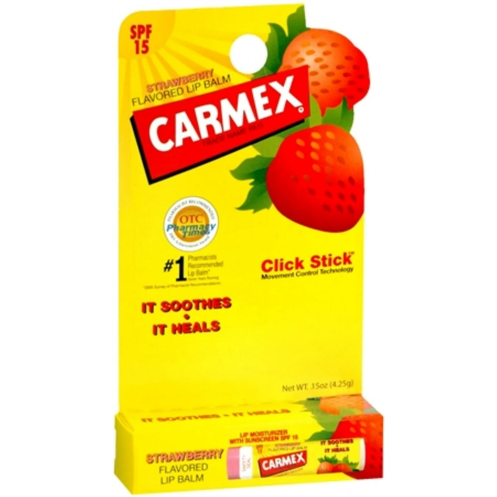 Carmex ClickStick Moisturizing Lip Balm SPF 15 Strawberry 0.15 oz