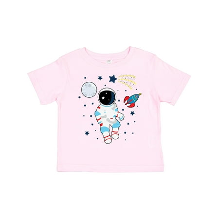 

Inktastic Astronaut the Moon Spaceship and Shooting Star for Light Colors Gift Toddler Boy or Toddler Girl T-Shirt