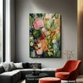 thumbnail image 4 of 1pc Extra Large Abstract Floral Versatile Wall Art Canvas - Vibrant Colorful Flowers Impressionist Blooming Garden Mural, Nordic Bohemian Style Heavy Texture Knife Painting, 4 of 8