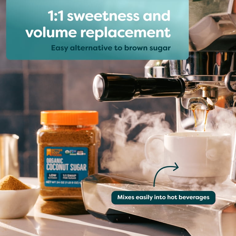 BetterBody Foods Organic Coconut Sugar 24 oz Unrefined Low-Glycemic Caramel  Flavor - Walmart.com