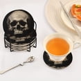 thumbnail image 5 of 6 Pcs Skeleton Skull Drink Coasters with Holder Absorbent Coaster Sets Cup Heat-Resistant Hot Pads Mats for Bar Table Protection, 5 of 7