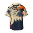thumbnail image 6 of Lsque American Bald Eagle A print Men's Cuban Collar Short Sleeve Shirt Summer Beachwear Casual Button Down Fashionable Vacation Leisure Shirt-4X-Large, 6 of 7