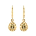 thumbnail image 2 of Boucles d'Oreilles Pendantes en Argent Sterling 925 avec Vermeil et Filigrane pour Femmes, 7x5 mm, Poire Citron Quartz, 2 of 4