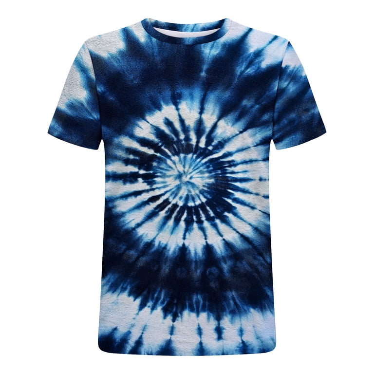 CFLVAEK Tie Dye T Shirts for Men Big and Tall Round Neck Tshirt