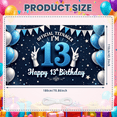 thumbnail image 3 of Blue Balloon Birthday Banner Happy 13th Birthday Decorative Design Star Pattern for Teen Party Event Indoor Decoration, 3 of 3