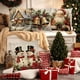 thumbnail image 5 of Juego de 4 fundas de almohada navideñas | Fundas de almohada con estampado navideño de Papá Noel | Fundas de cojín decorativas de poliéster de 45 x 45 cm para sofá cama y salón, 5 of 5