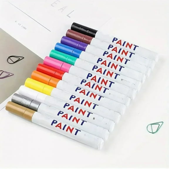 Car Paint Pen Waterproof Car Wheel Tire Oily Painting Mark Pen Auto Rubber Tyre Tread CD Metal Permanent Paint Marker