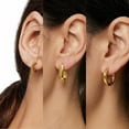 thumbnail image 4 of Small Hoop Earrings Set for Women,Sliver Plated Chunky Zircon Heart Earrings for Woman Multiple Piercing Dainty Jewelry Gift, 4 of 9