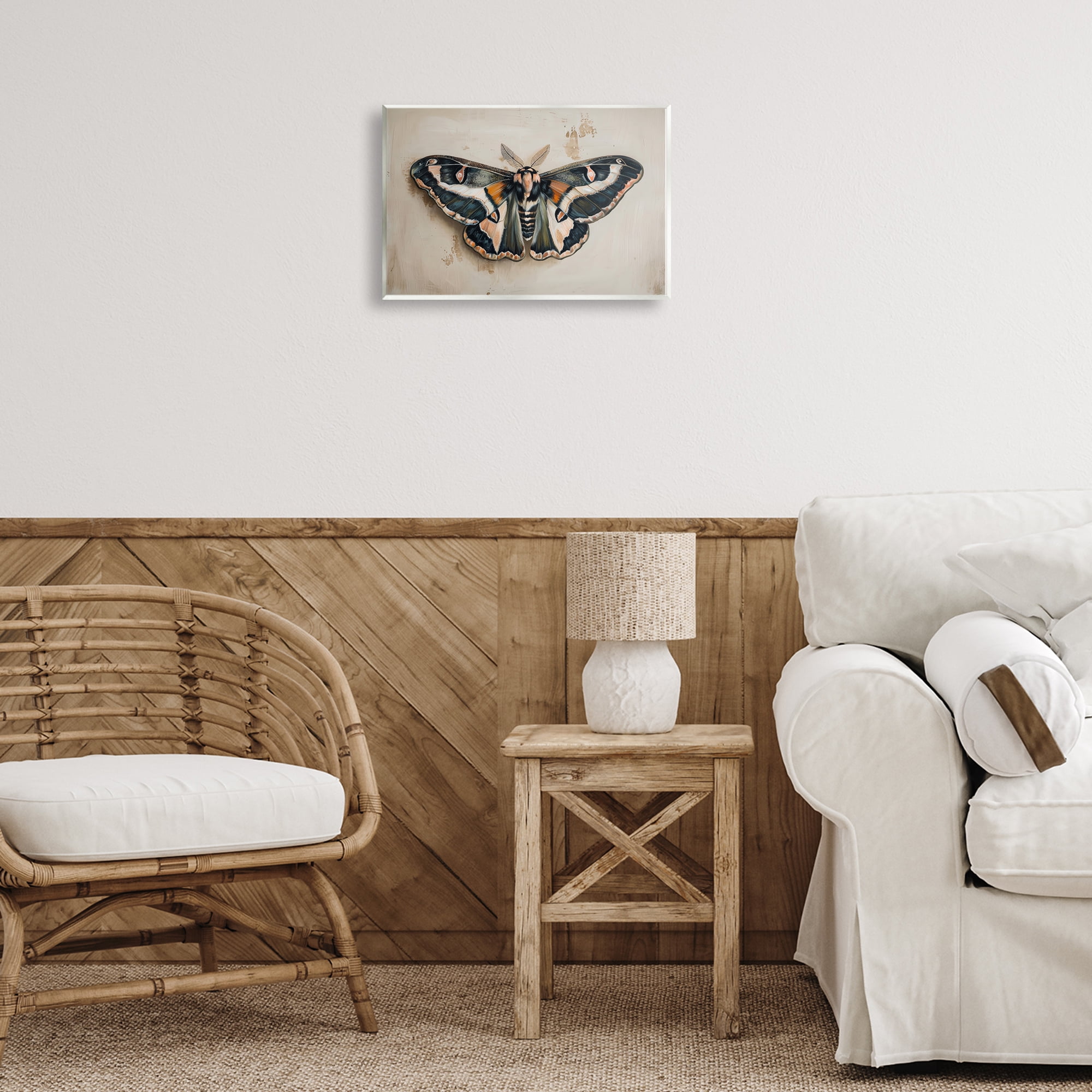 Stupell Industries Dark Winged Moth Animals Painting Unframed Art Print Wall Art, 15 x 10