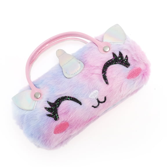 Unique Bargains Cartoon Eyeglasses Case Eyeglasses Storage 6.69"x3.15"x2.17" Violet
