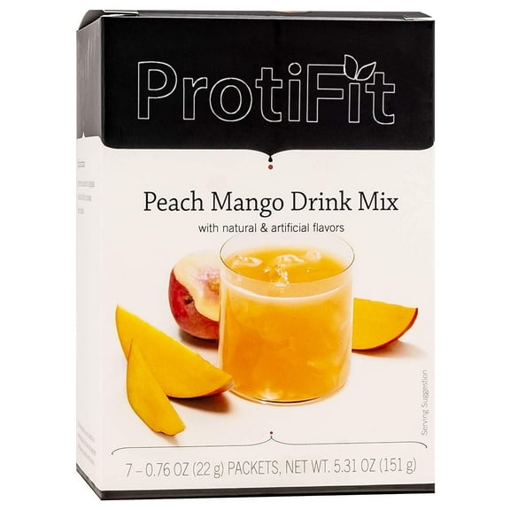 Proti Fit High Protein Powder Drink Mix, Peach Mango, 7 Servings