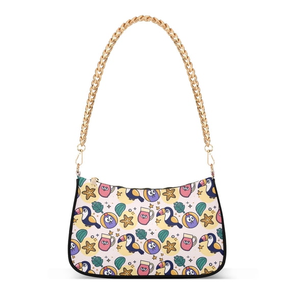 FORMRS Womens Shoulder Bag with Chain Strap Clutch Purse Cute Tote Handbag, Cute Cartoon Pattern