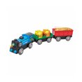 thumbnail image 3 of Hape Kids Battery Powered Rolling Stock Cargo Railway Train Engine Toy Kit Set, 3 of 6