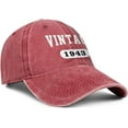 thumbnail image 3 of 80th Birthday Gifts for Men Women Hats 1943 Vintage 80 Year Old Embroidered Baseball Cap, 3 of 6