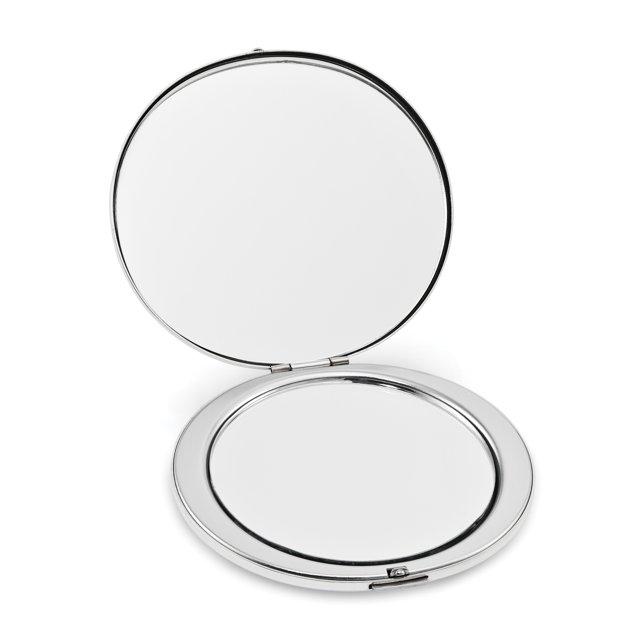 Silver Tone Compact Mirror Personal Care