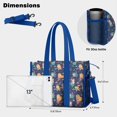 thumbnail image 5 of Teacher Tote Bag,Dark Blue Mermaid Princess Pattern Teacher Utility Tote Bag,Large Work Tote Bags for Women with Multiple Pockets,Top Zipper Closure,13.8x10.6x6.7 Inch, 5 of 5