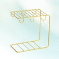thumbnail image 3 of Ceramic Cups Shelf European Style Coffee Cup Rack Cup Organizer Carved Wrought Iron Plating Storage Basket - C Type (Golden), 3 of 6
