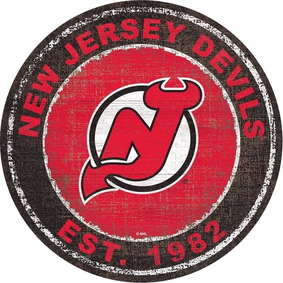 New Jersey Devils 24'' Round Heritage Logo Sign