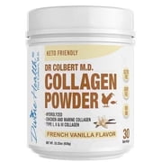 Dr. Colbert, MD Hydrolyzed Collagen Powder | Vanilla Flavor | by Divine Health | Type I, II, III Chicken & Marine Collagen Peptides | Support Hair, Skin, Nails & Joints | 630g | 30 Servings