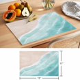 thumbnail image 6 of Teal Blue Waves Coastal Placemats Set of 4 Summer Beach Ocean Seaside Place Mats Indoor Wipeable Table Mats Washable Cloth Dining Table Placemats for Kitchen Holiday Party Home Decor 13x19 Inch, 6 of 9
