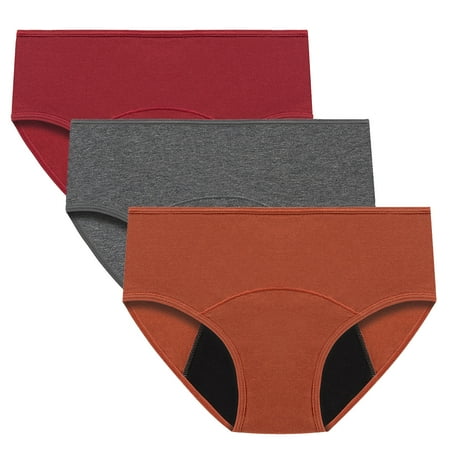 ATOYSOY Women s Shapewear Control Briefs Seamless Plus Size Hip Lifting Cotton Panties  3 Pack Multipack Solid Leak Proof Panty Stretchy Clearance Mid Waist Period Underpants Red XXXXXL