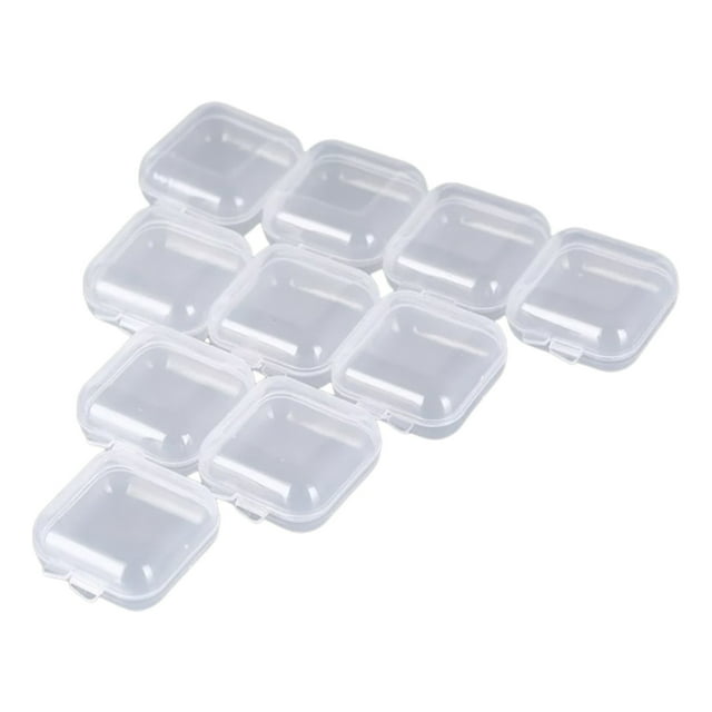 50 Pack Small Clear Plastic Beads Storage Containers Lid for Storage of Small Items Crafts Jewelry Hardware 1.37*1.37 In