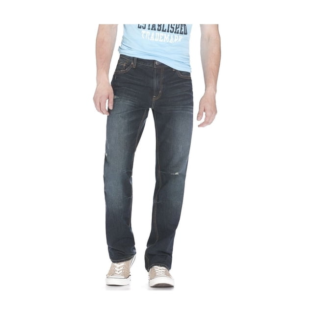 Aeropostale Essex Denim Straight Leg Jeans para Hombre, Azul, 30W x 32L Aeropostale Pierna recta