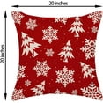 thumbnail image 2 of Christmas Pillow Covers 20x20 Inch 2 Pcs Red Cream Christmas Tree Decor Throw Pillows Winter Snowflakes Xmas Holiday Farmhouse Decorations Pillowcase Linen Cushion Cover for Couch Sofa Bed, 2 of 3
