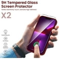 thumbnail image 5 of Compatible with iPhone 13 Pro Max Case 6.7 inch, with 2 x Screen Protector Liquid Silicone Gel Rubber Cover [Full Body] Shockproof Protective Phone Case for iPhone 13 Pro Max-Red, 5 of 11