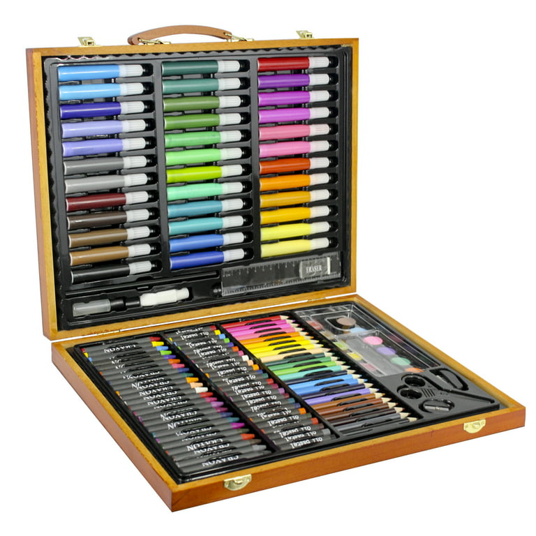 Happyline 148pcs Deluxe Art Set for Kids with Wooden Case Color