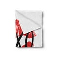 thumbnail image 2 of XOXO Soft Flannel Fleece Throw Blanket, Realistic Colored Lips Pattern with Modern Ink Calligraphy Image, Cozy Plush for Indoor and Outdoor Use, 50" x 60", Vermilion Charcoal Grey, by Ambesonne, 2 of 5