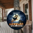 thumbnail image 3 of Happy Halloween Goldendoodle Witch Pumpkins Bats Round Wood Sign Doodle Dog Lover Gifts Idea Hanging Wall Home Decor - 13012, 3 of 5