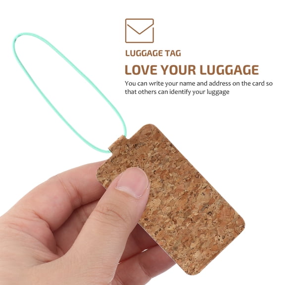BESTYASH 5-Pack Brown PU Luggage Tags Square ID Labels for Travel Suitcase and Baggage Identification