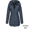 thumbnail image 6 of Itsame Women Puffer Jackets Hood Winter Coats Pocket Solid Color Casual Zipper Cotton for Women Waterproof Jacket Navy Size XL, 6 of 6