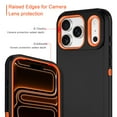 thumbnail image 3 of I-HONVA Compatible with iPhone 17 Pro Case,3-Layer Heavy Duty Drop Protection Anti-Slip Bumper Rugged Shockproof Dustproof Protection 6.3 inch Phone Case,Black Orange, 3 of 7