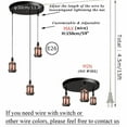 thumbnail image 3 of FSLiving 3 Lights Ceiling-Mounted Swag Pendant Light with 15ft Plug in UL Cord Island Chandelier Hanging Ceiling Light Accent Lighting Positioned to Accent the Artwork Mantel - Red Bronze, 3 of 9