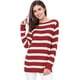 thumbnail image 2 of INSPIRE CHIC Suéter de rayas túnica con hombros descubiertos y cuello redondo para mujer rojo XL, 2 of 6