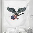 thumbnail image 1 of 4th of July Tapestry, Illustration of American Eagle Carrying Electric Guitar Designed as Flag, Fabric Wall Hanging Decor for Bedroom Living Room Dorm, 5 Sizes, White Multicolor, by Ambesonne, 1 of 1