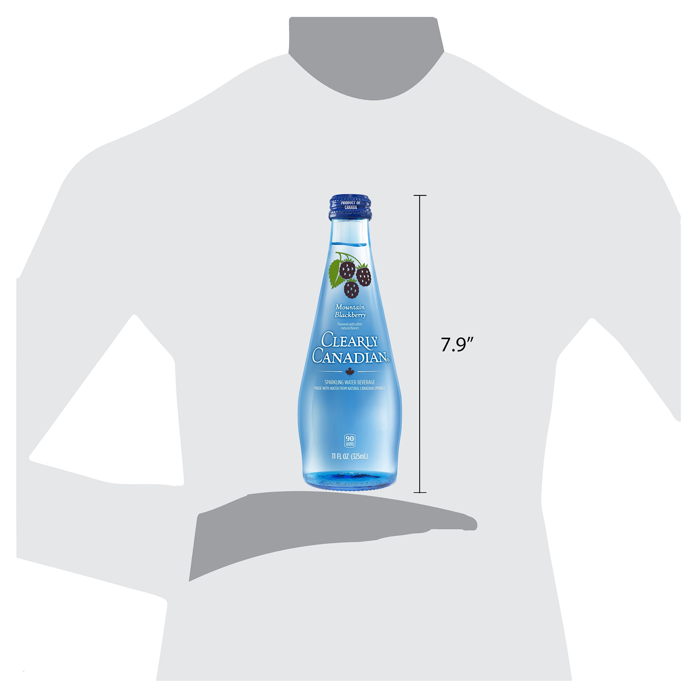 Clearly Canadian Mountain Blackberry Sparkling Water, 11 fl oz, Pack of 12