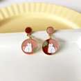 thumbnail image 1 of Pendientes colgantes de animales bonitos con flores de estilo coreano para mujer, Luna, estrellas, gatito, conejo, globo, pendiente asimétrico, regalo de joyas de fiesta Tan Jianjun unisex, 1 of 2