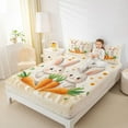 thumbnail image 4 of Feelyou Kawaii Carrot Bunny Twin Sheet Sets, Cute Easter Rabbit Animal Twin Fitted Sheet, Teens Kids Boys Girls Flat Sheet, Breathable Home Decor, 3 Pieces, 4 of 7