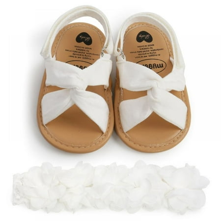 

Baby Girls Cross straps Sandal Non-slip Walking Shoes + Headband