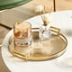 thumbnail image 1 of Uuiauoio Round Serving Tray, Elegant Round Tray with Gold Handle, Fruits Desserts Snacks Display Food Serving Tray, Decorative Platter for Vanity Bathroom Coffee Table, 1 of 6
