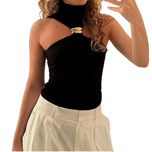 HADST Sexy Women's Sleeveless Slim Halter Tank Tops - Summer Camisole Shirts, Flattering Fit for Beach & Party