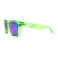 thumbnail image 3 of Kush Color Mirror Mens Sport Horn Rim Rectangle Plastic Sunglasses Dark Green - Teal Mirror, 3 of 4