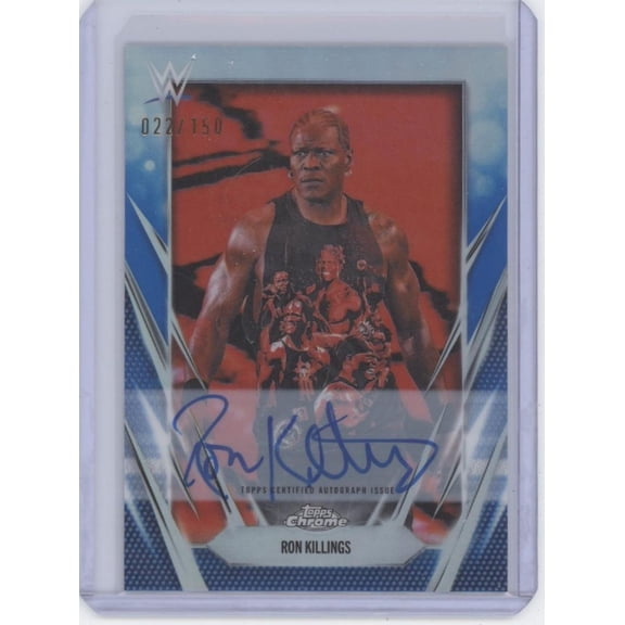 2026 Topps Chrome WWE Ron Killings Auto Blue Refractor 022/150 #BCA-RTR