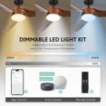 thumbnail image 3 of Modern 52" Smart Ceiling Fan with Dimmable Light Kit & Remote Walnut, 3 of 5