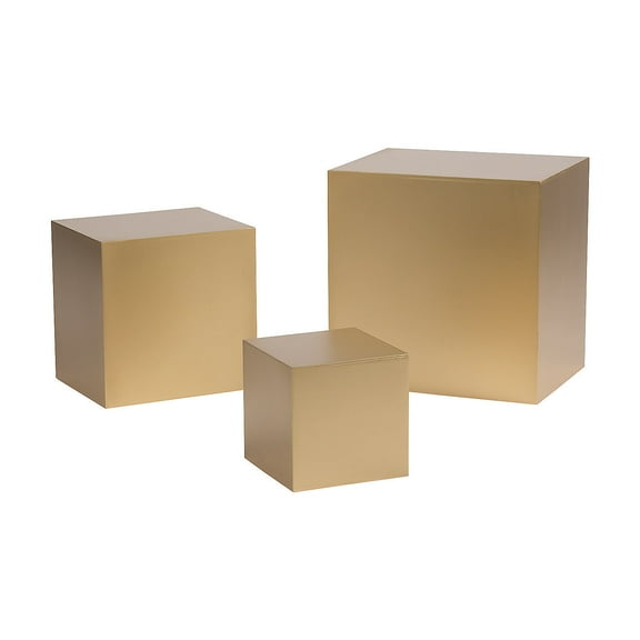 Buffet Riser Set W/ Gold Finish - Home Decor - 3 Pieces