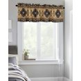 thumbnail image 4 of Kitchen Cafe Valance Curtain for Small Windows,Aztec Ethnic on Brown Rod Pocket Short Valances Southwest Indian Tribal Texture Window Treatment Panel for Living Room/Bedroom/Bathroom,42x18in, 4 of 9