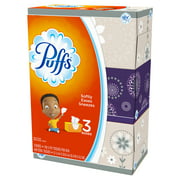 Puffs White Facial Tissue, 2-Ply, White, 180 Sheets/Box, 3 Boxes/Pack, 8 Packs/Carton